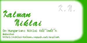 kalman niklai business card